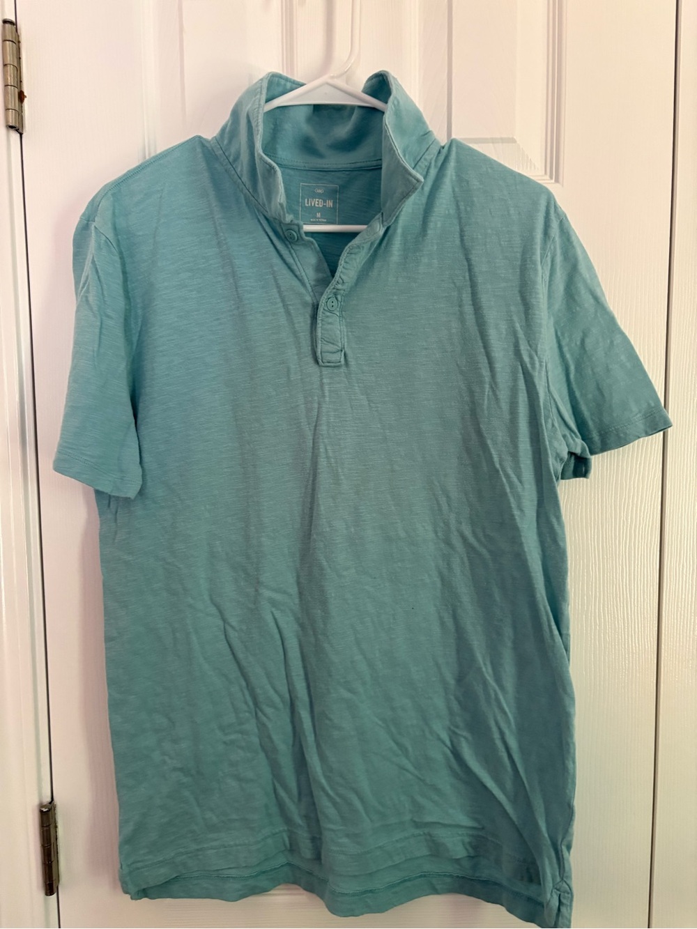 GAP Men’s Short Sleeve Polo - Aqua Blue
